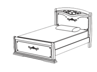 Кровать с деревянным изножьем 140