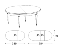 Овальный раздвижной стол