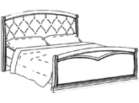 Кровать 160х200 CURVO Legno Capitonne 