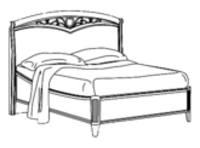 Кровать 140х200 CURVO-FREGGIO без изножья 