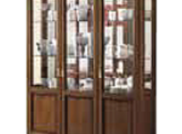 Витрина 3-х дверная (с зеркалом и подсветкой) с короной