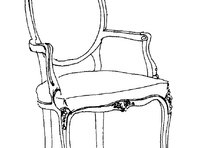 Кресло. Отделка - белый лак цементита