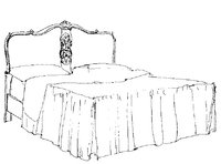Кровать с мягким изголовьем в раме. Матовый белый лак