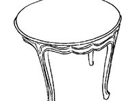 Журнальный столик боковой круглый с деревянной столешницей. Лак цвета слоновой кости