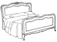 Кровать двухспальная с деревянными изголовьем и изножьем