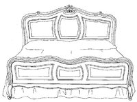 Кровать двухспальная с деревянным изголовьем и изножьем