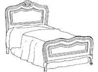 Кровать с деревянными изголовьем и изножьем