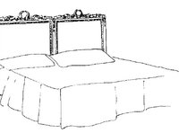 Кровать двухспальная с мягким изголовьем в раме
