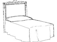 Кровать с мягким изголовьем в раме