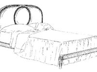 Кровать двухспальная с мягким изголовьем в раме