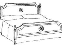 Кровать двухспальная деревянная с инкрустацией