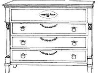 Комод с 4 выдвижными ящиками с инкрустацией