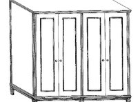 Шкаф платяной 4-х дверный Ravel 