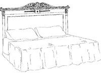 Кровать двухспальная с деревянным изголовьем в раме