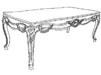 Столик прямоугольный центральный с мраморной столешницей