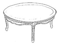 Столик круглый центральный с деревянной столешницей