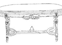 Столик овальный центральный с деревянной столешницей