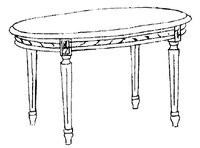 Столик овальный центральный с мраморной столешницей