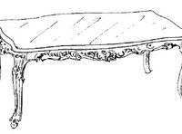 Столик прямоугольный центральный с мраморной столешницей