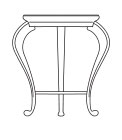 Деревянный столик со столешницой из крашенного стекла