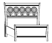 Кровать с резным изголовьем и изножьем(сп.м. 100х200)