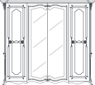 Шкаф 4-х дверный с 2 зерк. дв.