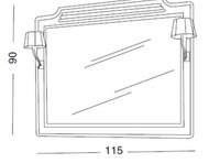 ЗЕРКАЛО В РАМЕ 115, С ДВУМЯ СВЕТИЛЬНИКАМИ,  ВЫКЛЮЧАТЕЛЕМ И РОЗЕТКОЙ