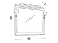 ЗЕРКАЛО В РАМЕ 95, С ДВУМЯ СВЕТИЛЬНИКАМИ,  ВЫКЛЮЧАТЕЛЕМ И РОЗЕТКОЙ