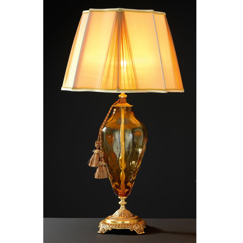 Итальянская настольная лампа ADONE LG1/Amber-Gold фабрики EUROLUCE LAMPADARI