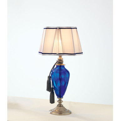 Итальянская настольная лампа ADONE LP1/Blue-Silver фабрики EUROLUCE LAMPADARI