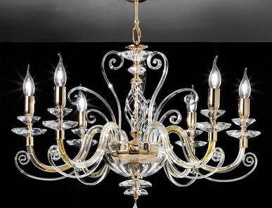 Итальянская люстра ALICANTE h70 L8/Gold фабрики EUROLUCE LAMPADARI