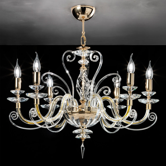 Итальянская люстра ALICANTE h70 L8/Gold фабрики EUROLUCE LAMPADARI