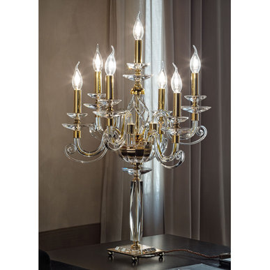 Итальянская настольная лампа ALICANTE F6+1/Gold фабрики EUROLUCE LAMPADARI