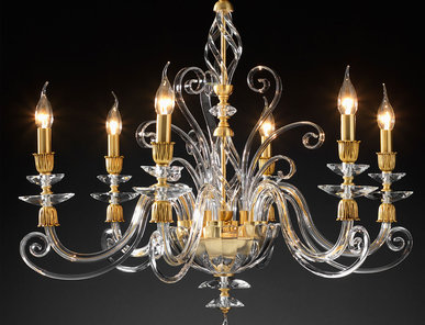 Итальянская люстра ALICANTE Satin L6/Gold фабрики EUROLUCE LAMPADARI