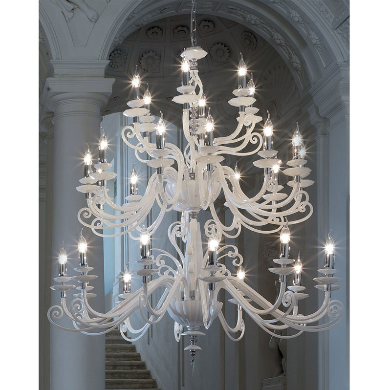 Итальянская люстра ALICANTE White L12+12+6 фабрики EUROLUCE LAMPADARI