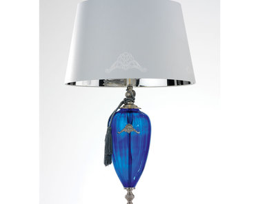 Итальянская настольная лампа ALTEA LG1/Blue-Silver фабрики EUROLUCE LAMPADARI