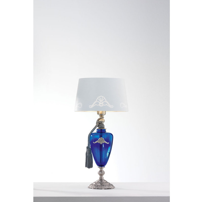 Итальянская настольная лампа ALTEA LP1/Blue-Silver фабрики EUROLUCE LAMPADARI