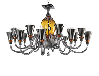 Итальянская люстра AUDREY L8+8/Topaz фабрики EUROLUCE LAMPADARI