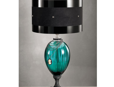 Итальянская настольная лампа AUDREY LG1/Green-Silver фабрики EUROLUCE LAMPADARI