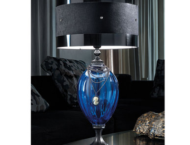 Итальянская настольная лампа AUDREY LG1/Blue-Black фабрики EUROLUCE LAMPADARI