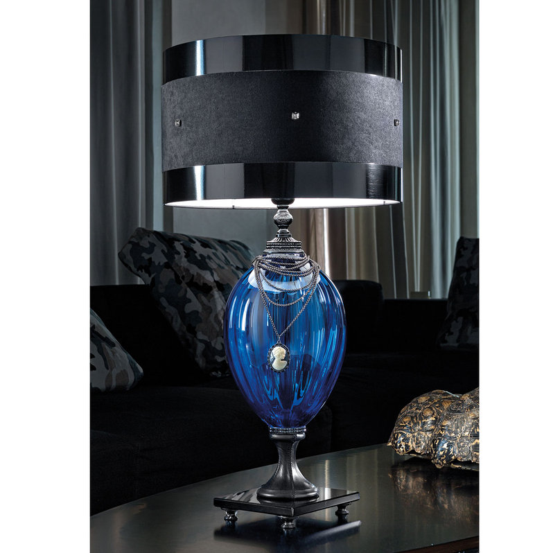 Итальянская настольная лампа AUDREY LG1/Blue-Black фабрики EUROLUCE LAMPADARI