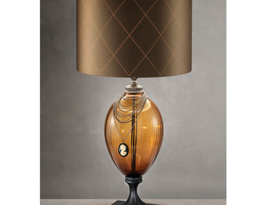 Итальянская настольная лампа AUDREY LG1/Amber-Silver фабрики EUROLUCE LAMPADARI