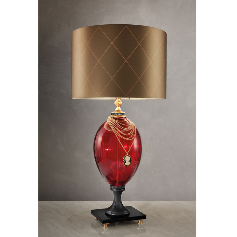 Итальянская настольная лампа AUDREY LG1/Ruby-Gold фабрики EUROLUCE LAMPADARI