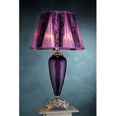 Итальянская настольная лампа BAROCCO LG1/Violet-Silver фабрики EUROLUCE LAMPADARI