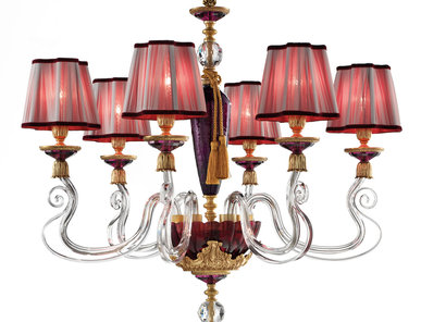 Итальянская люстра BAROCCO Shade L6/Violet-Gold фабрики EUROLUCE LAMPADARI