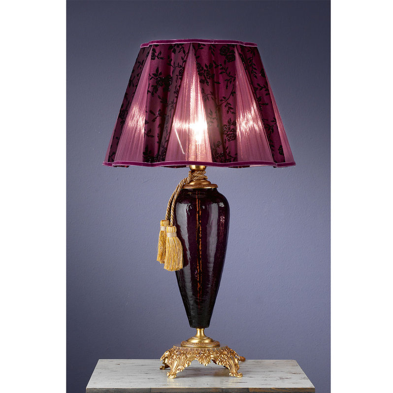 Итальянская настольная лампа BAROCCO LG1/Violet-Gold фабрики EUROLUCE LAMPADARI