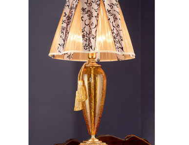 Итальянская настольная лампа BAROCCO LG1/Amber-Gold фабрики EUROLUCE LAMPADARI