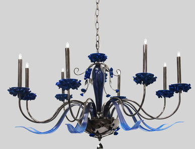 Итальянская люстра BORA L8/Blue фабрики EUROLUCE LAMPADARI