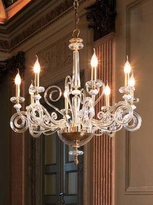 Итальянская люстра CLOE L8/White-Gold фабрики EUROLUCE LAMPADARI