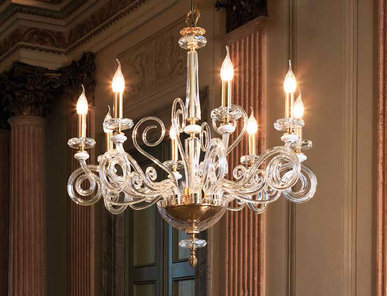 Итальянская люстра CLOE L8/White-Gold фабрики EUROLUCE LAMPADARI